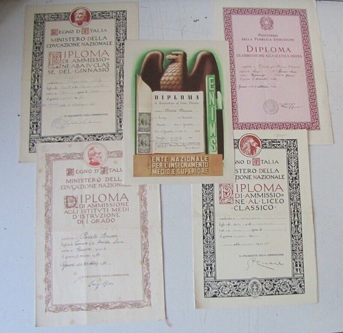 Vecchi diplomi scuola anni - 5,